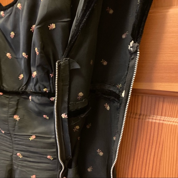 FABULOUS vintage rose bud taffeta dress, size S - Picture 7 of 11